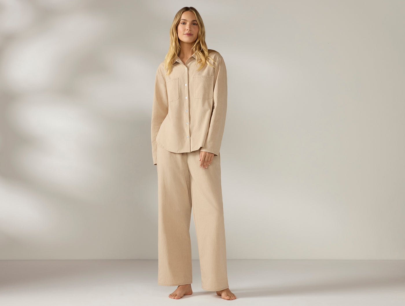 Coyuchi Women's Isla Organic Cotton Long Sleeve Pajama Set